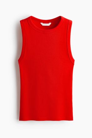 H&M Geripptes Tanktop - Knallrot