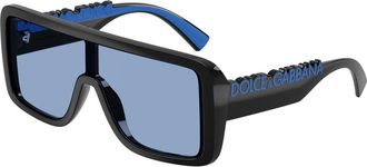 Dolce & Gabbana Shield Zonnebril - unisex - Zonnebrillen - Zwart - 34 MM - Accessoires