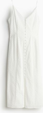 H&M Kleid mit Knopfleiste und Broderie Anglaise - White