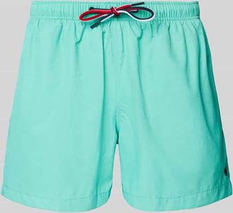 Mc Neal Relaxed Fit Badeshorts mit Logo-Stitching in Helltuerkis, Größe L