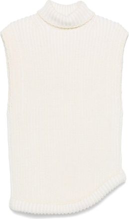 Victoria Beckham roll-neck vest - women - Acrylic/Wool/Polypropylene - L - Neutrals