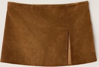 Miu Miu Waxed suede leather miniskirt