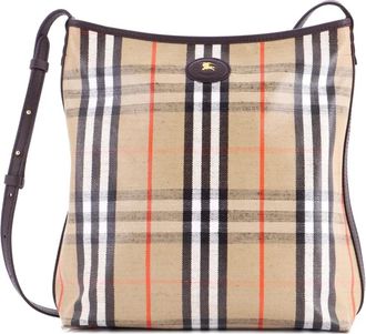 Burberry Highlands Check Coated Canvas and Leather Small shoulder bag - Bruin