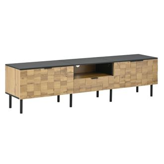 Urban Meuble Mueble TV efecto madera damero de 2 puertas y 1 caj&oacute;n 170cm