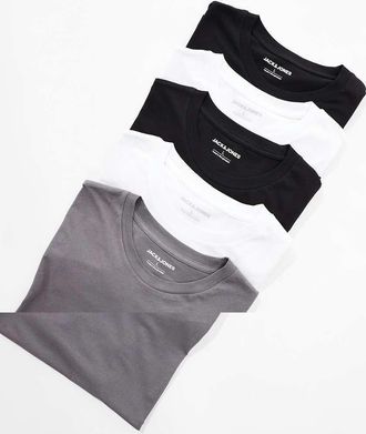 Jack & Jones Confezione da 5 T-shirt oversize multicolore