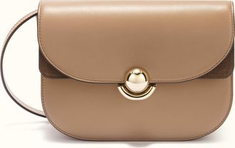 Furla Sfera Borsa A Tracolla S Toffee Pelle Di Vitello Morbida + Camoscio Donna