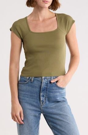 Madewell Brightside Square Neck T-Shirt in Chateau Olive at Nordstrom Rack, Size X-Small