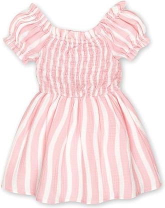 Miki Miette Ivy Cotton Dress in Pink Stripe at Nordstrom, Size 12-18M