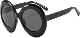 Generic Large Frame Women Outdoor Sunglasses Commuter Men Vacation Decorative Sun Glasses(Black)