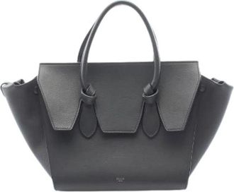 Celine Pre-owned Tie Bag Leren Tote Bag - Dames - Vintage Handtas - Grijs - ONE Size - Leer - Vintage