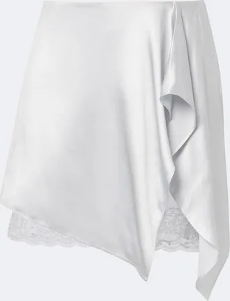 Acne Studios Layered lace-trimmed satin miniskirt