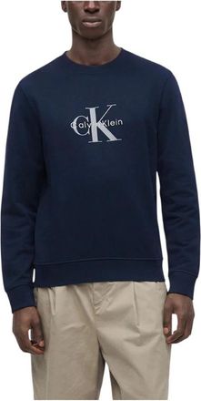 Calvin Klein Crew Neck Sweatshirt - male - Calvin Klein - Sweatshirts - Blue - XL - Sweatshirts & Hoodies
