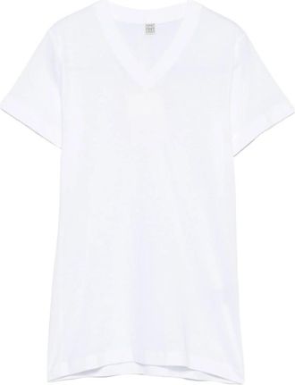 Toteme Wide-ribbed V-neck T-shirt