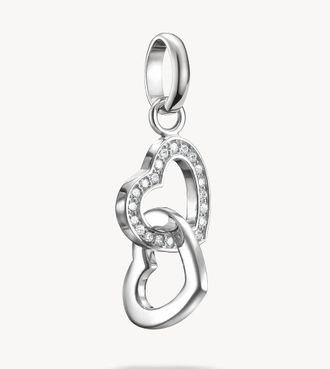 Thomas Sabo Ciondolo con pendente a forma di cuori intrecciati argentato-Argento