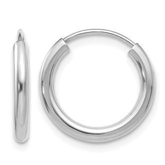 Diamond2Deal 14k Gold Polished Round Endless 2mm Hoop Earrings