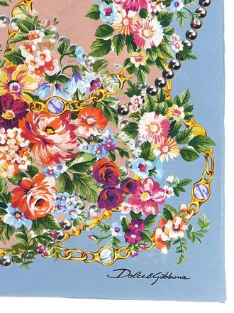 Dolce & Gabbana Womens Blue Silk Scarf