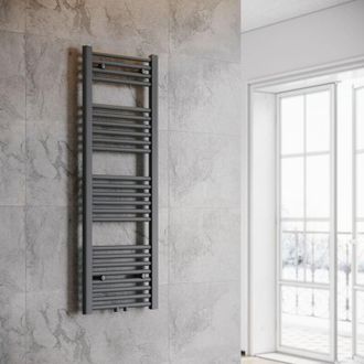 Sonni Termoarredo Scaldasalviette Radiatore ad Acqua Calda Bagno Collegamento Intermedio 1000x400mm Grigio Antracite - Sonni
