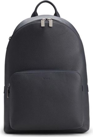 BOSS Embossed-logo backpack in Italian leather