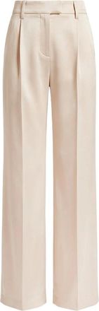 Brunello Cucinelli Pantaloni a gamba larga in seta satinata - - Trousers - Donna - Beige - M