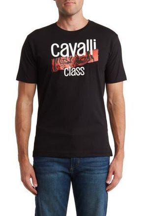 Cavalli Logo Graphic Print T-Shirt in Black at Nordstrom Rack, Size Xx-Large