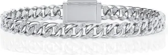 Grown Brilliance 3 Ctw Round Lab Grown Diamond Cuban Link Bracelet for Men