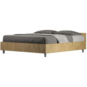 ITYhome Cama Contenedor Doble De Madera 160x190cm Nuamo Oak Versi&oacute;n: Con Caja De Almacenaje