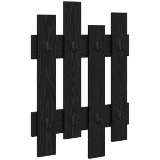 vidaXL Perchero De Pared Con Almacenamiento Roble Negro 60 X 3 X 82 Cm Vidaxl