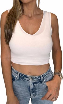 La Made Clement Crop Tank In White