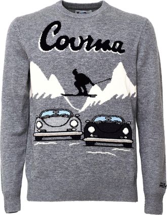 MC2 Saint Barth Courma Cars Ski Jump Jacquard Crew Neck Sweater