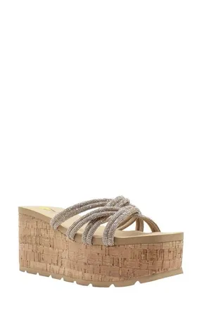 Volatile Solaris Platform Wedge Sandal in Gold at Nordstrom, Size 8