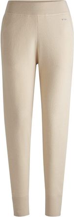 HUGO BOSS Womens Faboosia Solid Patterned Slim Joggers in Open Yellow - Size 12 UK