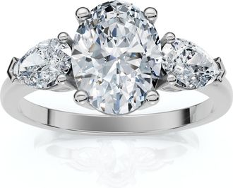 Pompeii3 1 1/2Ct Oval Michelle Diamond Engagement Ring 14k Gold or Platinum Lab Grown