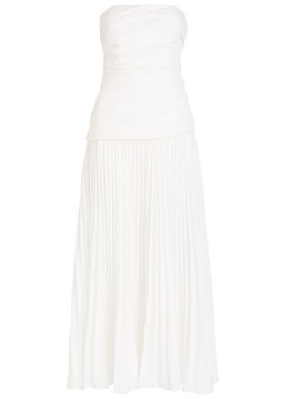 Jonathan Simkhai Arie Draped Poplin Midi Dress - White - 12 (UK16 / XL)