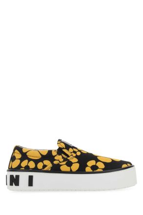 Marni Printed Canvas Slip Ons