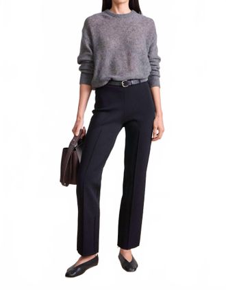 Apiece Apart Straight Pull On Pant In Black