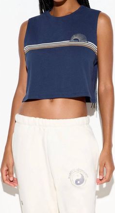 Spiritual Gangster Womens Rays Spirit Crop Tank Top In Blue