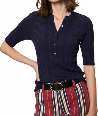 Sanctuary Air Of Ease Half Sleeve Tee In Navy Blazer