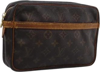 Louis Vuitton Pre-owned Monogram Clutch Bag - Dames - Vintage Clutch - Bruin - ONE Size - Leer - Vintage