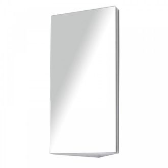 HOMCOM Stainless Steel Bathroom Corner Mirror Cabinet 1 Door Wall mounted Storage Cabinet | TJ Hughes