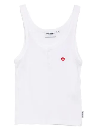 Chocoolate cotton tank top - women - Cotton - S - White