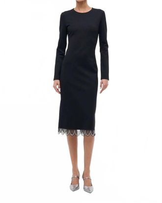 Staud Hunter Midi Dress In Black