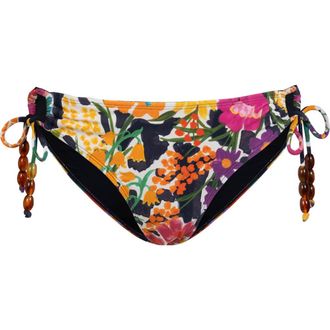 Change of Scenery Taryn Beaded Side-Tie Lowrise Hipster Bikini Bottom in Gardenia at Nordstrom, Size X-Small