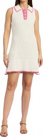 En Saison Rebecca Stitch Mini Dress In White Pink