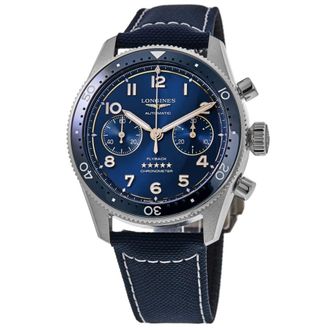 Longines Spirit Flyback Blue Dial Fabric Strap Mens Watch L3.821.4.93.2