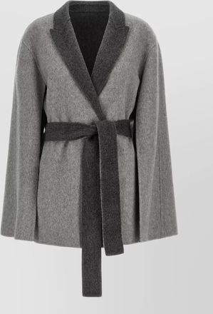 Alberta Ferretti wool belted cape cardigan