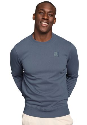 DELMAO Sweatshirt DELMAO, Herren, Gr. 4XL (68/70), grau, angeraute Sweatware, Obermaterial: 60% Baumwolle, 40% Polyester, unifarben, Basic, regular fit, Rund