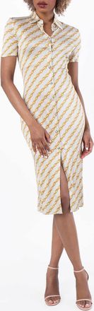 Versace Chain Stripes Midi Shirt Dress