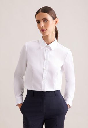 Seidensticker Hemdbluse SEIDENSTICKER Schwarze Rose, Damen, Gr. 3XL (46), weiss (wei&szlig;), 100% Baumwolle, unifarben, regular fit, ohne Ausschnitt, Blusen Hemdbluse, 1