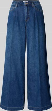 Comma Wide Leg Jeans mit Eingrifftaschen in Marine, Gr&ouml;&szlig;e 34/32