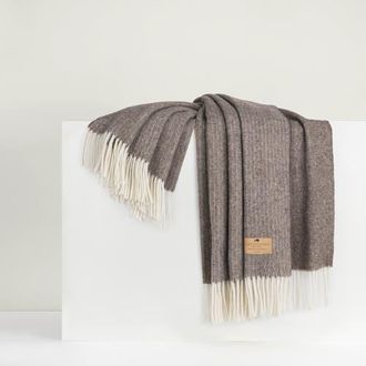 Lands Downunder Pinstripe Cashmere Throw in Mocha at Nordstrom